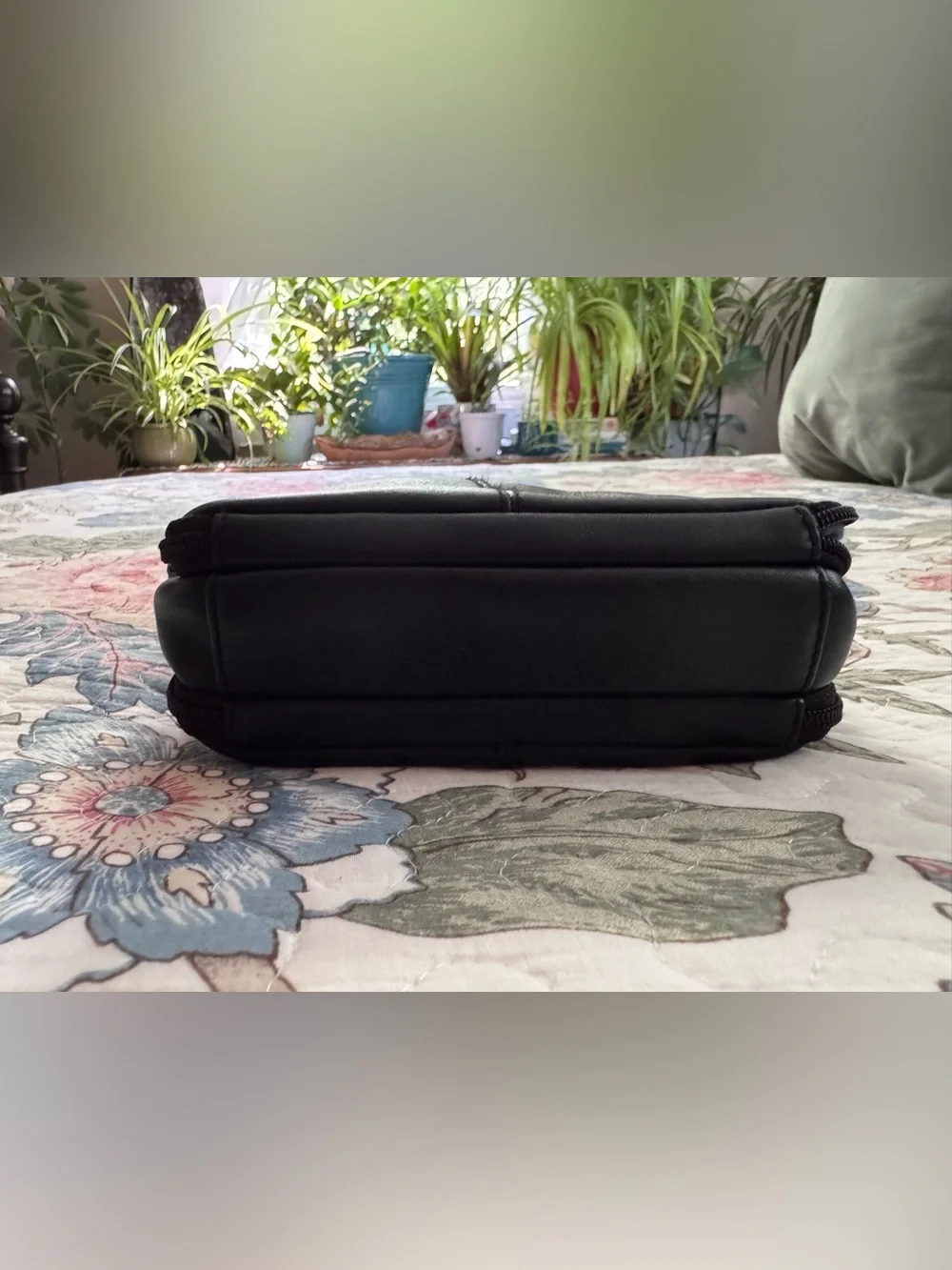 Vintage Hobo International Classic Black Leather Crossbody Bag